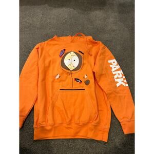 Southpark "Kenny" Orange Hoodie Front Pocket and Sleeve Logo Size S/M